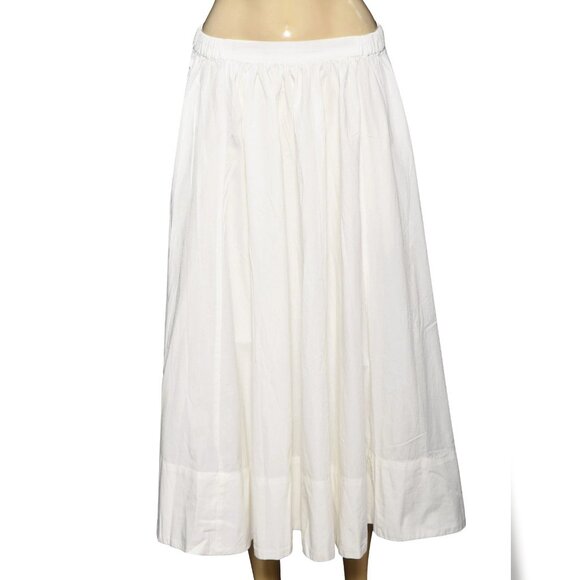 Free People Lowen Midi Skirt M 8 Women's Casual High Rise Ivory Midi NEW 45072 - Picture 3 of 5